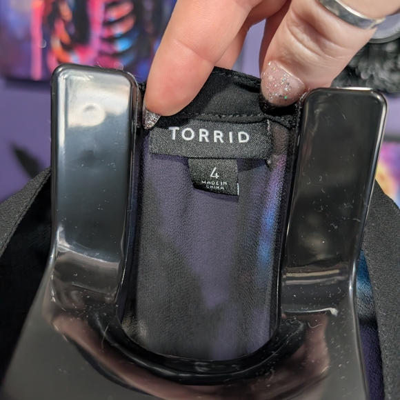 Torrid Black Sheer Ruffle Blouse - Picture 2 of 2